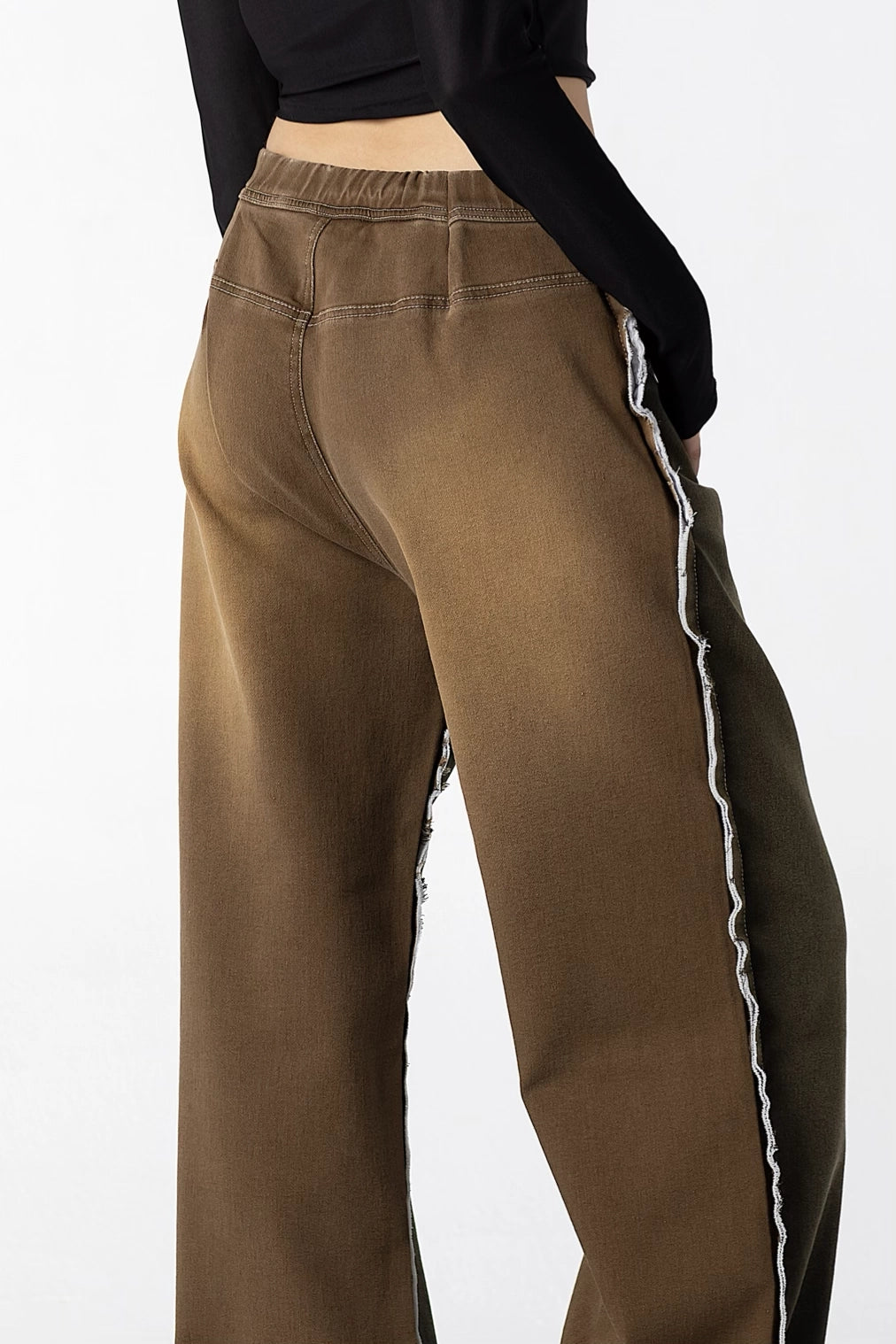 Eclectic Olive-Coffee Racer Stripe Jeans