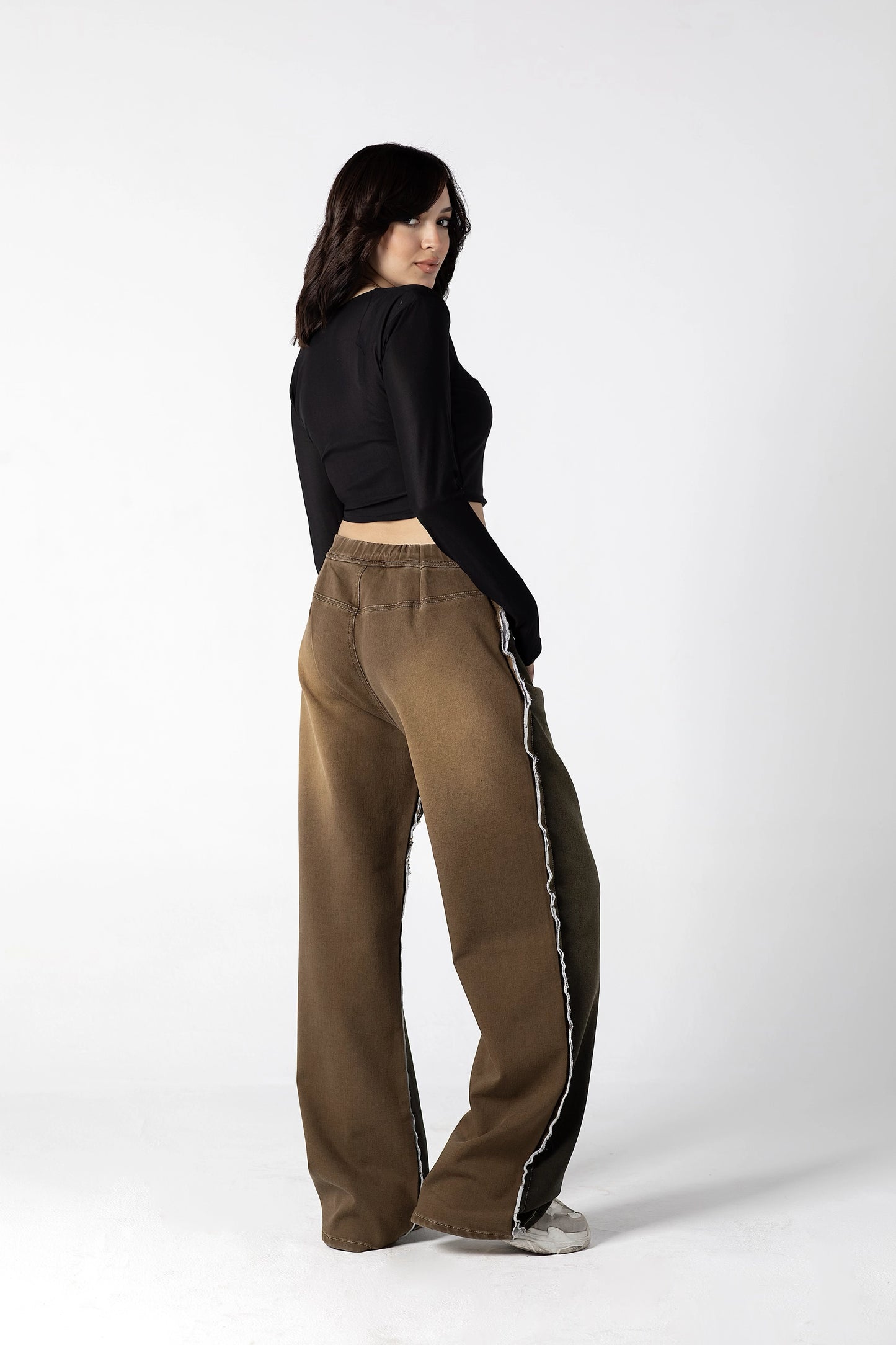 Eclectic Olive-Coffee Racer Stripe Jeans