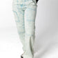 Distressed Ice-Blue Lemon Patchwork Jeans