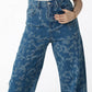 Boho-Chic Floral-Print High-Waisted Jeans