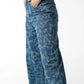 Boho-Chic Floral-Print High-Waisted Jeans