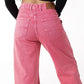 Rose-Tinted Wide-Leg Denim Jeans