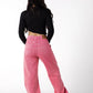 Rose-Tinted Wide-Leg Denim Jeans