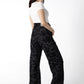 Midnight Floral Jacquard Wide-Leg Jeans