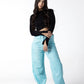 Sky Blue Wide-Leg Carpenter Jeans