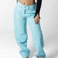 Sky Blue Wide-Leg Carpenter Jeans