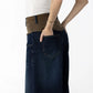 Layered Contrast Stitch Wide-Leg Jeans