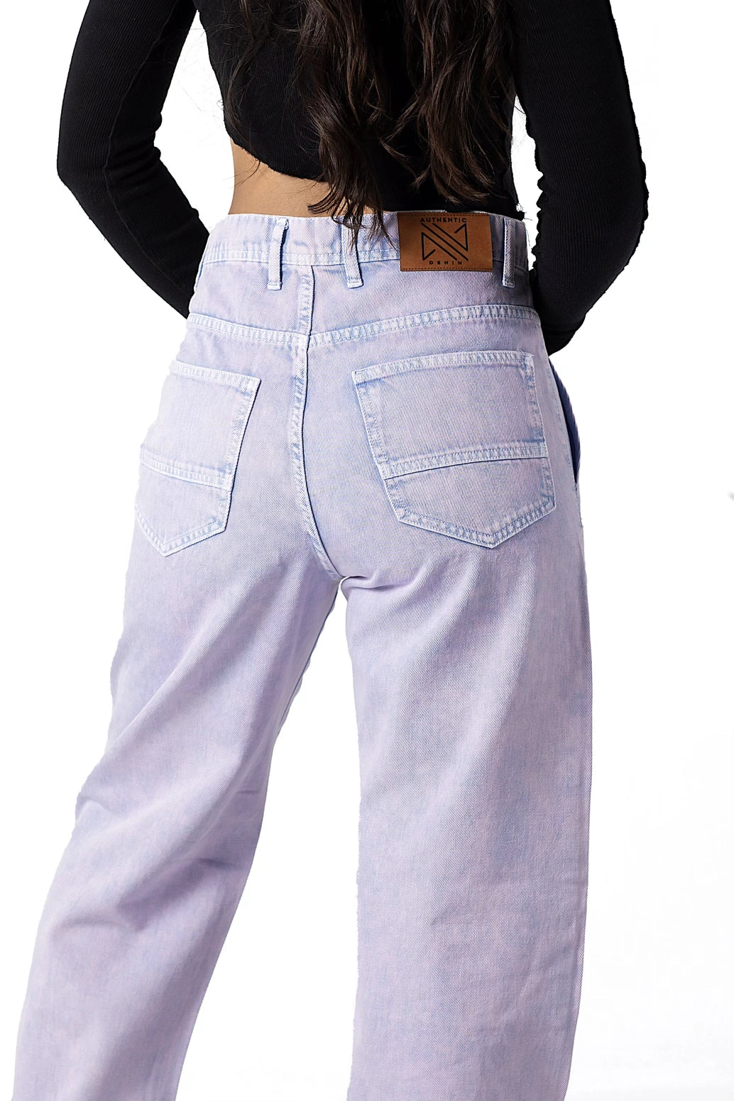 Lavender Mist Utility Wide-Leg Jeans