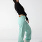 Mint Breeze Wide-Leg Denim Trousers