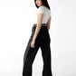 Galactic Fade Side Bleach High-Waist Wide-Leg Jeans in Black