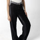 Galactic Fade Side Bleach High-Waist Wide-Leg Jeans in Black