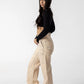 Modern Vintage High-Waist Tapered Jeans in Beige