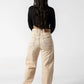 Modern Vintage High-Waist Tapered Jeans in Beige