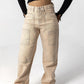 Modern Vintage High-Waist Tapered Jeans in Beige