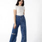 Doodle Monster Wide-Leg Denim Jeans