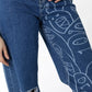 Doodle Monster Wide-Leg Denim Jeans