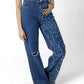 Doodle Monster Wide-Leg Denim Jeans