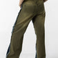 Olive & Denim Contrast Stitch Wide-Leg Jeans