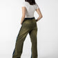 Olive & Denim Contrast Stitch Wide-Leg Jeans