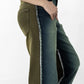 Olive & Denim Contrast Stitch Wide-Leg Jeans