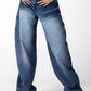 Patchwork Balloon Panache Wide-Leg in Blue Jeans