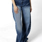 Patchwork Balloon Panache Wide-Leg in Blue Jeans