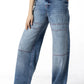 Retro Reinvented Red Threads Wide-Leg Denim Jeans