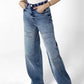 Retro Reinvented Red Threads Wide-Leg Denim Jeans