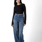 Elevated Classic Mid-Blue Wide-Leg Denim