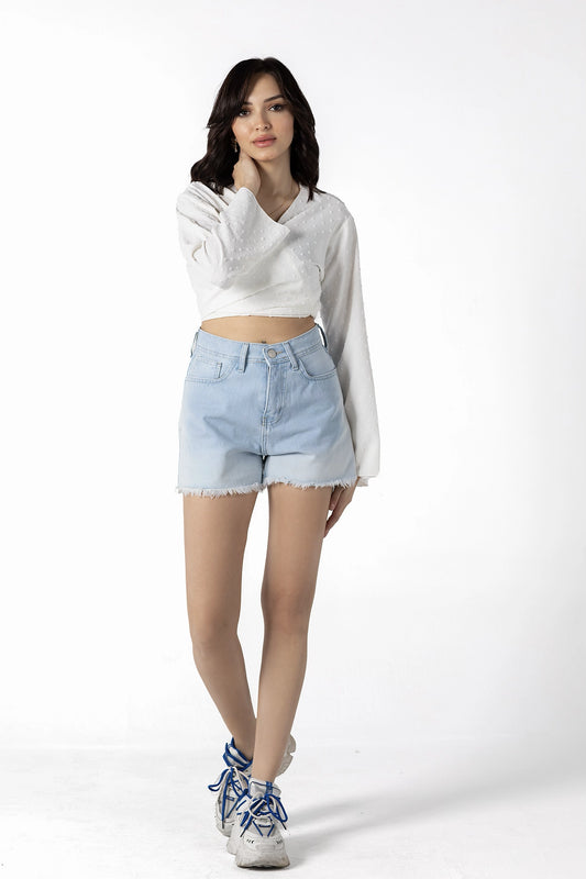 Summer Breeze Frayed Denim Shorts