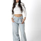 Iridescent Glow Wide-Leg Jeans