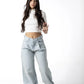 Iridescent Glow Wide-Leg Jeans