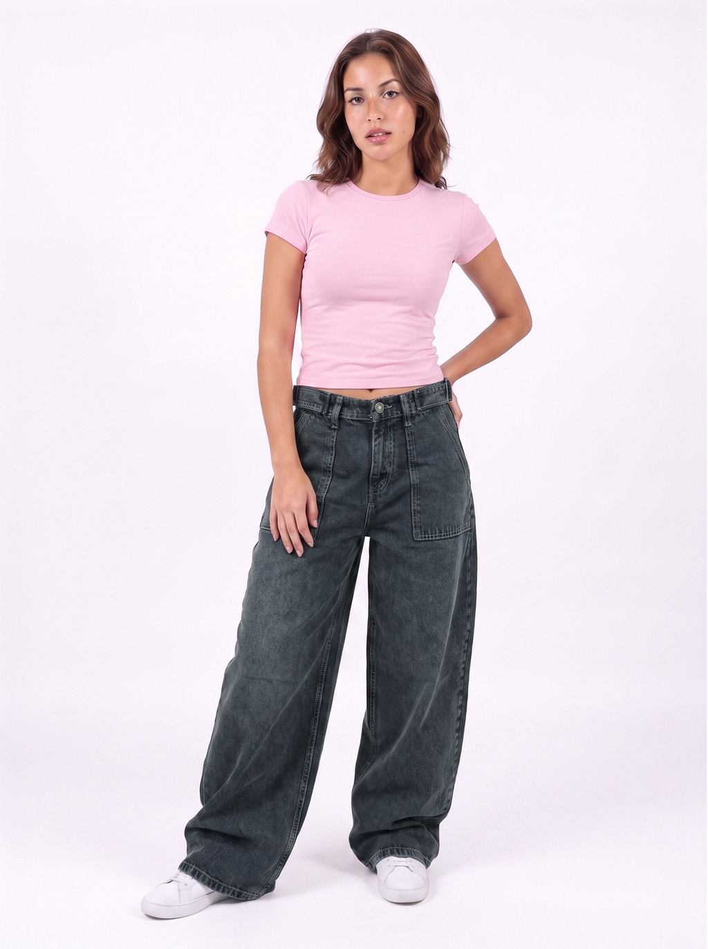 Ballon belted jeans