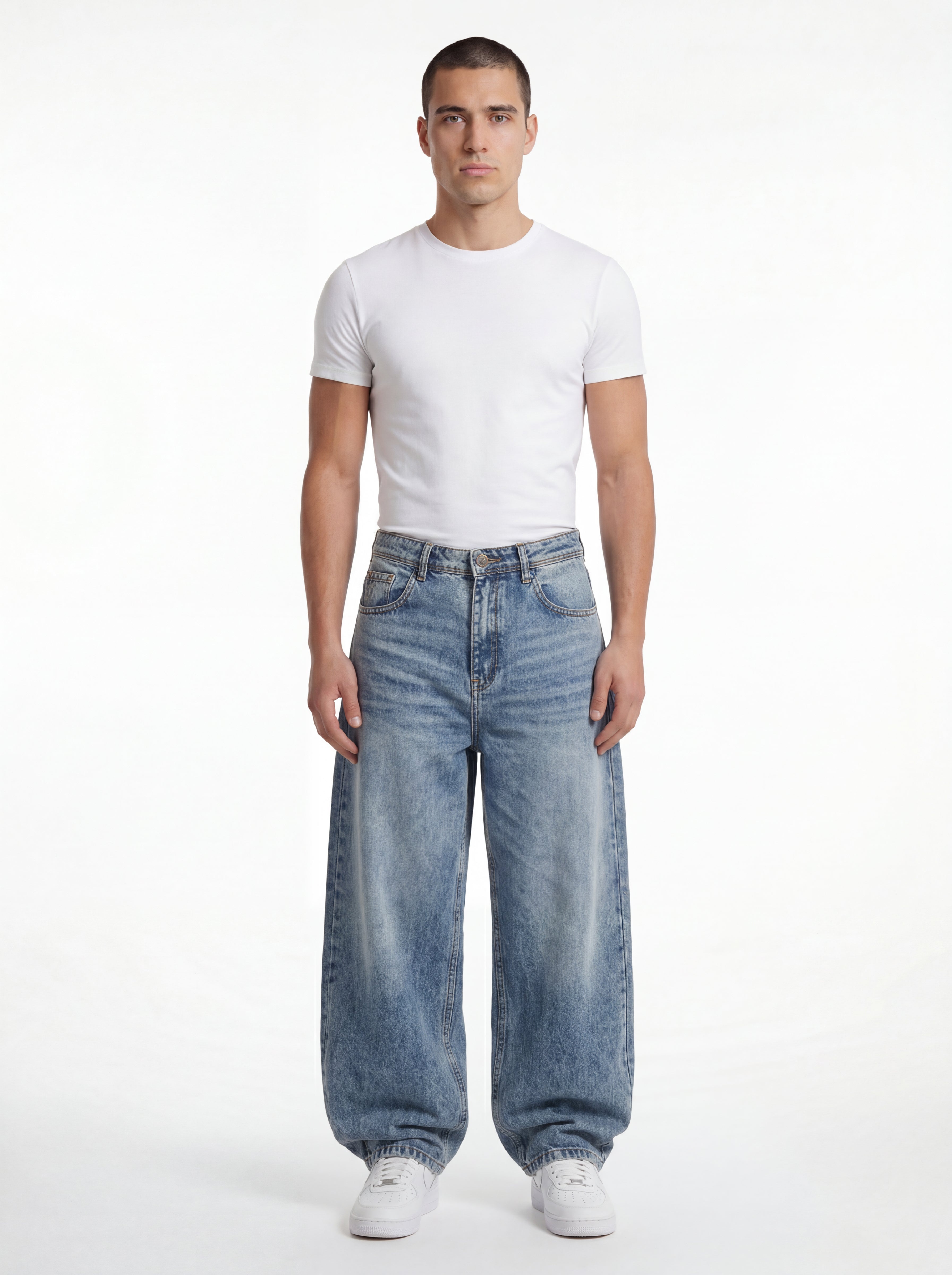 Baggy Fit Denim – Washed Sky 1104
