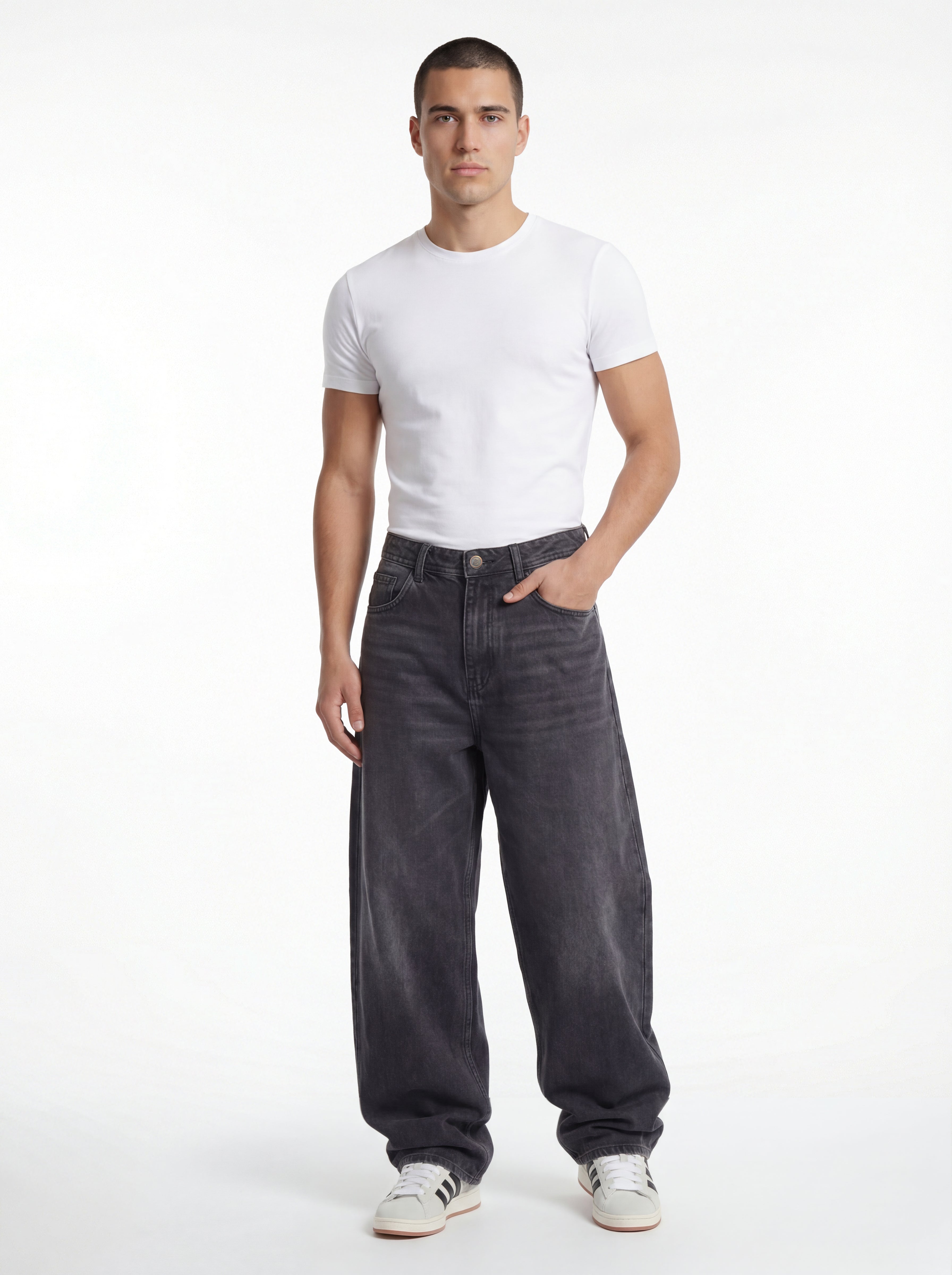 Baggy Fit Denim – Faded Grey 1105