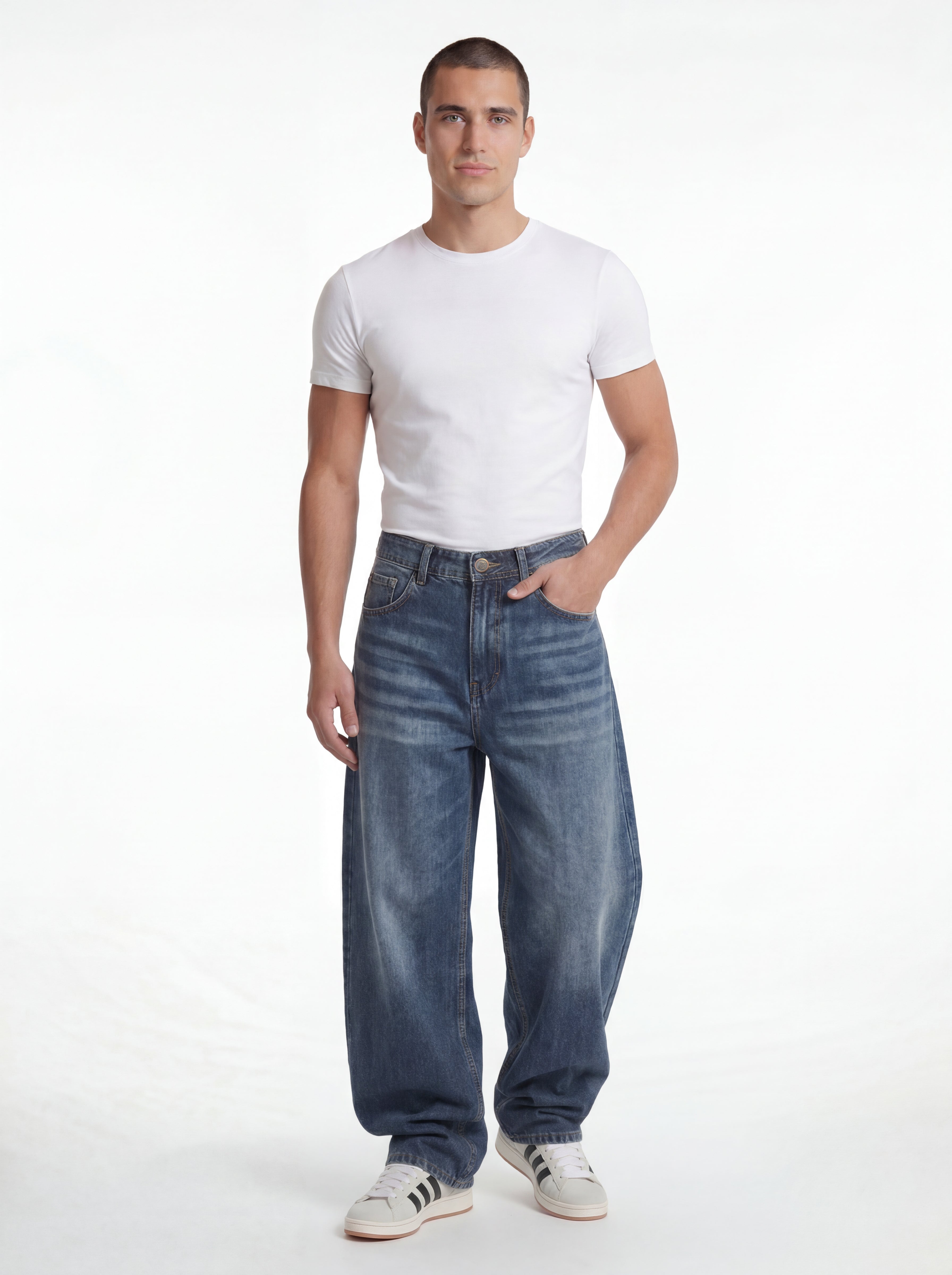 Baggy Fit Denim – Faded Indigo 1108