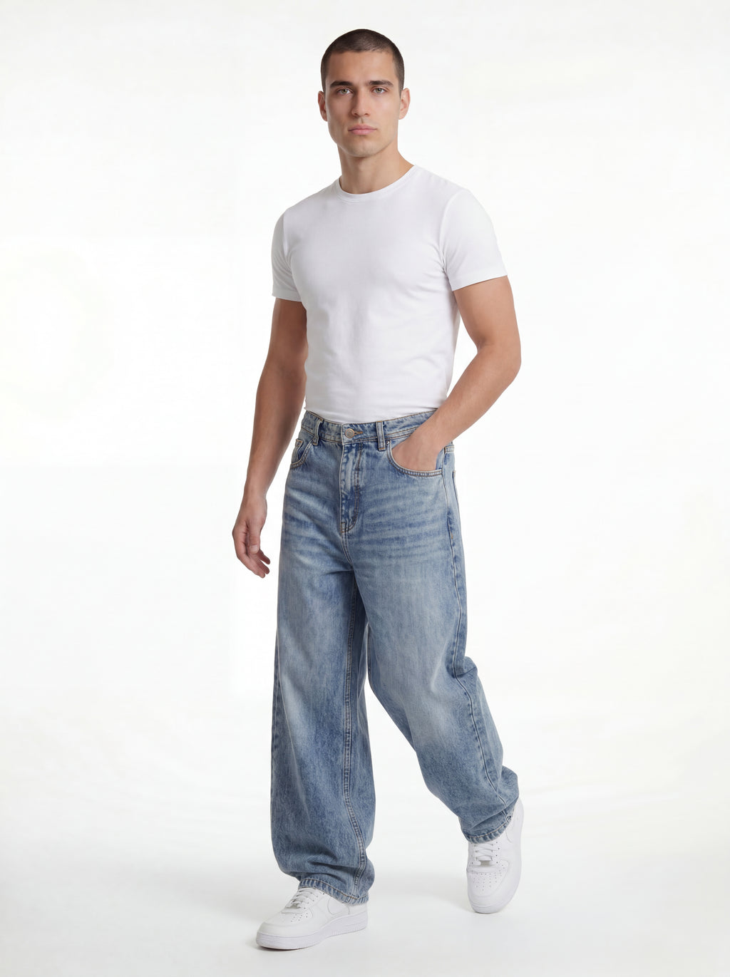 Baggy Fit Denim – Washed Sky 1104