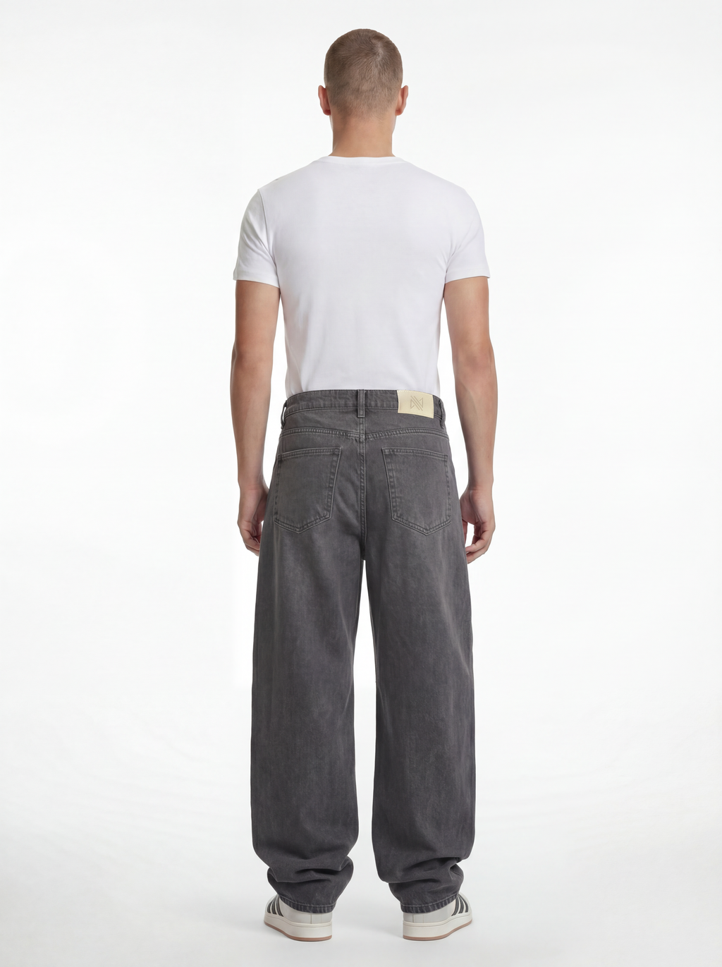 Baggy Fit Denim – Light Ash Grey Stitch 1136