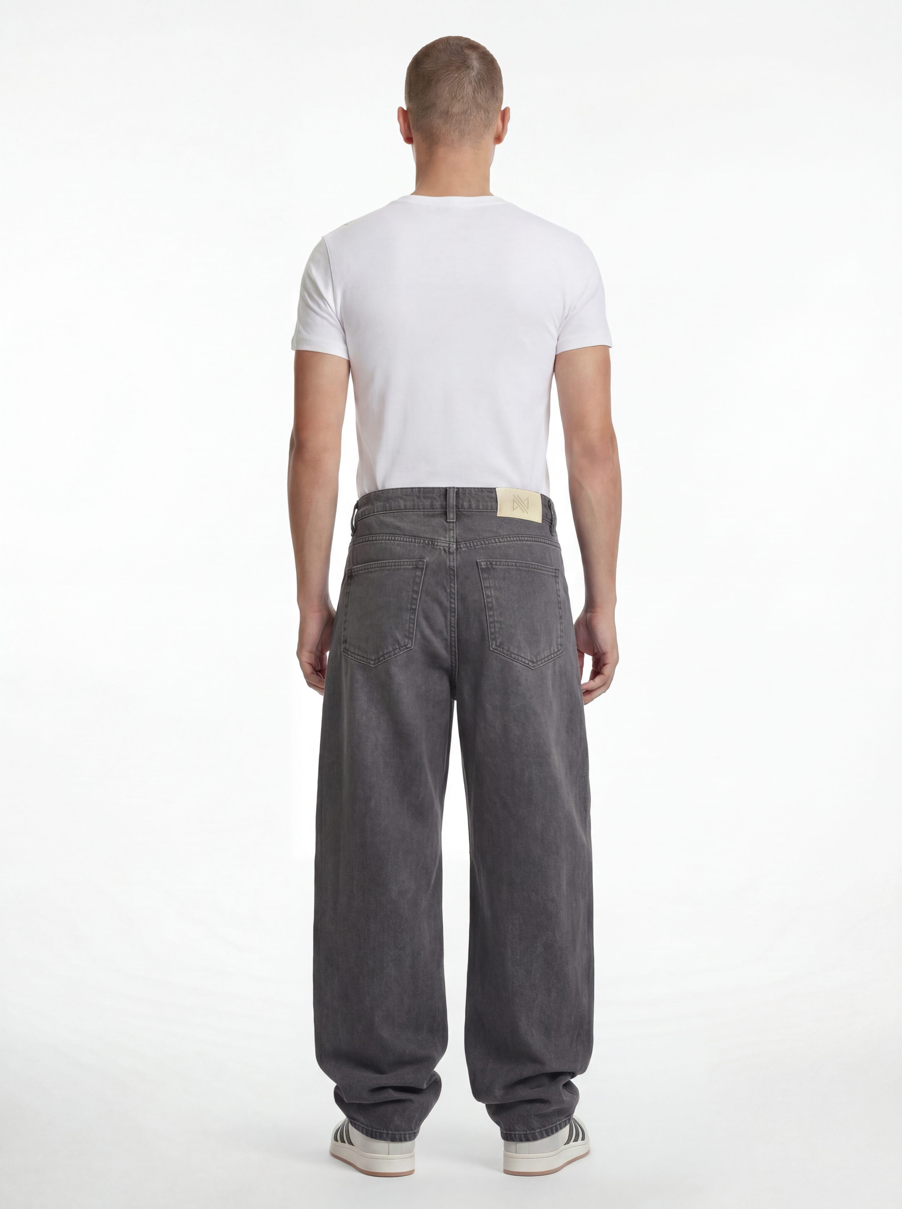 Baggy Fit Denim – Light Ash Grey Stitch 1136